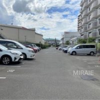 全戸平置き駐車場。来客用駐車場も完備。