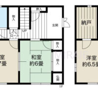 少し古い間取りなので、1階は大きなリビングにして、2階に3部屋個室を用意する事で快適な3LDKにできそうです。