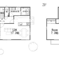 1階にLDKと和室、2階に洋室3室、納戸の4SLDKの間取り。2階は広い洋室を2室にセパレート工事しました。
