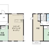 7LDKの間取り。上下階で生活ができるようになっています。