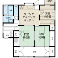 3DKの間取りで、昔ながらの間取りですが、とても使い勝手が良いです。